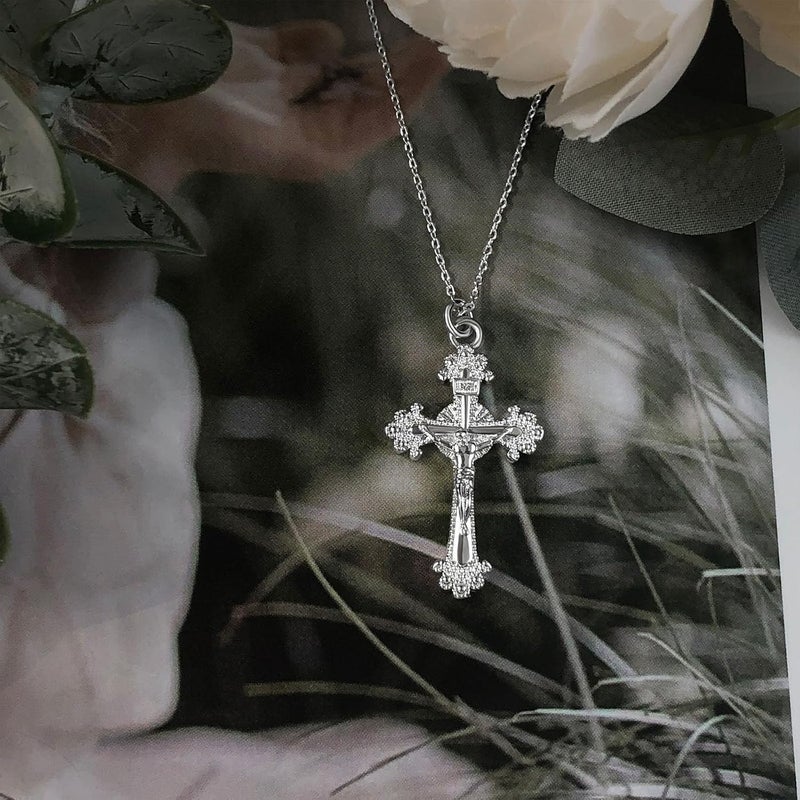 Partm Gold Cross Necklace for Women 14K Plated Dainty Pendant Cross Chain Faith Crucifix Choker Baptism Necklace for Women Trendy Religious Jewelry Hypoallergenic - Image 5